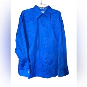 Eighty Eight Men’s Blue French Cuff Button Down Dress Shirt